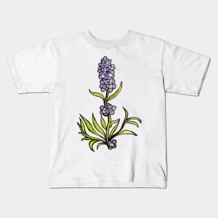 Lavender Eye Flowers Kids T-Shirt